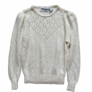 Vintage Pearl Knit Grandma Sweater Medium